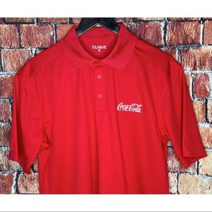NWOT Coca-Cola Red Men’s Medium Short Sleeve Polo Shirt Collectible Clique